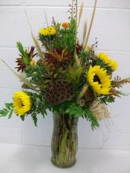 Vase of sunflowers from Bunn Flowers & Gifts, local florist in Pittsburg, TX