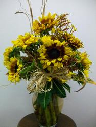 Vase of sunflowers from Bunn Flowers & Gifts, local florist in Pittsburg, TX